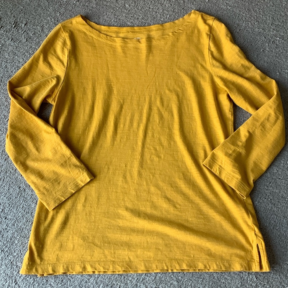 J crew boatneck 3/4 sleeves cotton tee sz Small